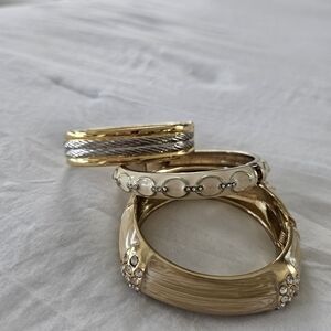 Bangle Hinged Dainty Layer Bracelets Set